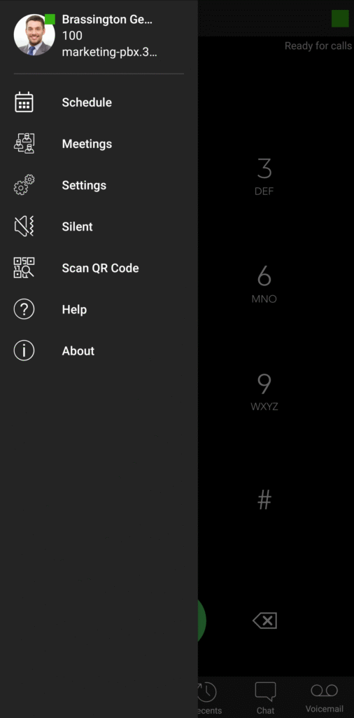 side menu options
