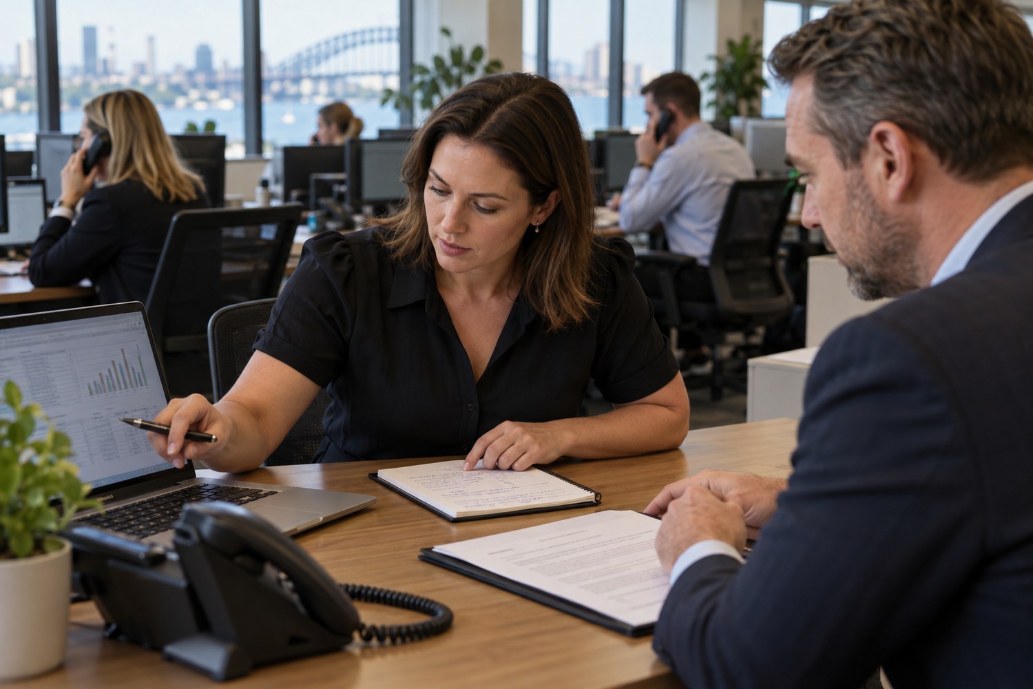 Manager calculating busy-hour call demand before signing a phone plan